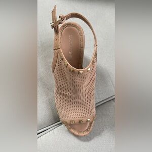 Marc Fisher Women's Beige Perforated Sandals studded 6.5